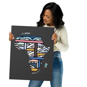 Poster kaart Ndebele-Afrika | Rechthoekig/horizontaal