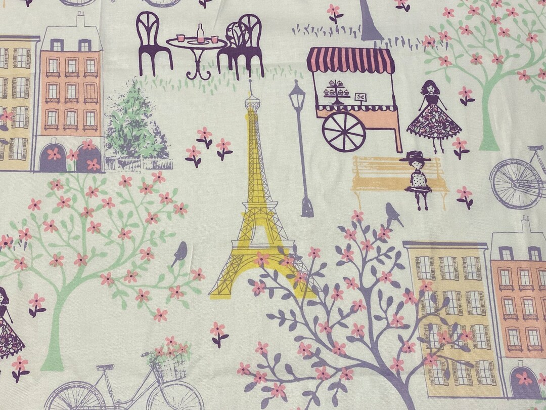 1 Yd Waverly Cotton Fabric Paris Inspirations Purple Pink Etsy