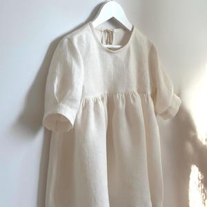 Linen dress, handmade girl dress, summer dress, linen clothes for girl, linen outfits, festive dress, sustainable kid&#39;s clothing.