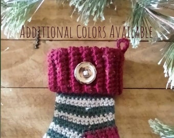 Rustic Small Christmas Stocking Gift Card Holder  **Ready to Ship**