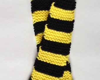 Made to Order - Black & Yellow Hufflepuff or Bumblebee Scarf for Doll or Baby