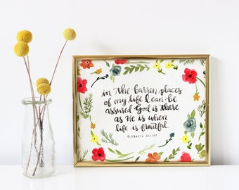 In the barren places quote Watercolor print 8x10