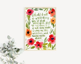 Streams in the Desert Isaiah 8x 10 watercolor scripture print