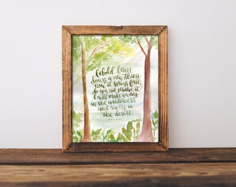 He is doing a new thing, Isaiah watercolor print 8x10 home decor, hope and encouragement, scripture