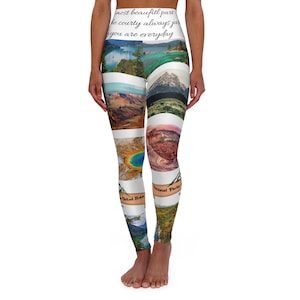 Nature High Waisted Yoga Leggings: National Parks Eco-Friendly Tights