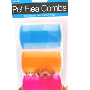 Pet Flea Combs - Orange, Yellow, Magenta