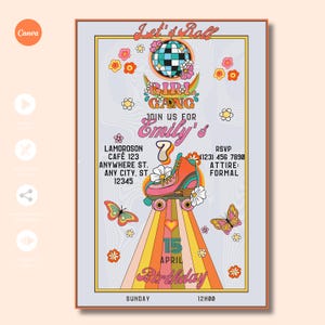 Invitation rétro, boule disco rétro, invitation à une soirée disco rétro, invitation à une soirée groove des années 70, modèle de soirée dansante phosphorescente, invitation disco vintage