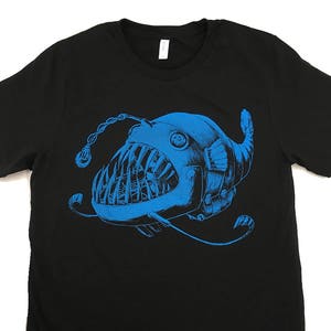 Robot Angler Fish T-shirt Original silk-screened design Lantern Fish image 3