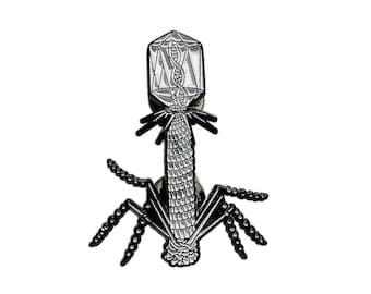 Bacteriophage Virus Enamel Pin - Glow in the dark edition