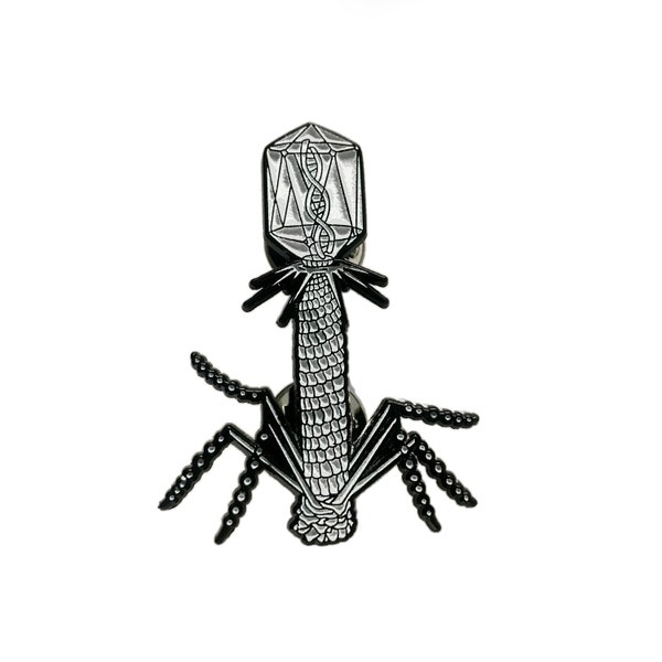 Bacteriophage Virus Enamel Pin - Glow in the dark edition