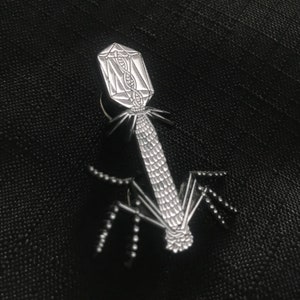 Bacteriophage Virus Enamel Pin Glow in the dark edition image 3