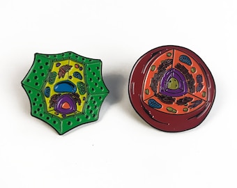 Plant & Animal Cell Pin Set - Soft Email Collector Art Science Pin