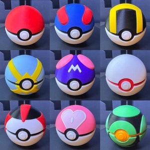 Pokéball Prop- All In-Game Balls- N3D Designed, 3D Printed Pokéball, Great, Ultra, Master, Premier, Quick, Timer, Dusk- Series 1
