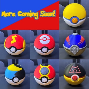Pokéball Prop- All In-Game Balls- N3D Designed, 3D Printed Fast Ball, Sport Ball, Moon Ball, Repeat Ball- Series 4