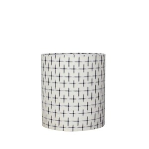 Modern Gray Ikat Drum Lampshade Handwoven Fabric image 8