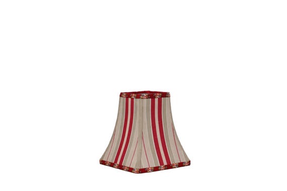 Red Ticking Clip-on Lampshade, Vintage French Sconce or Accent