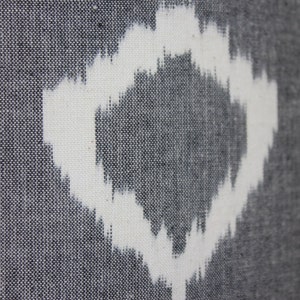 Modern Gray Ikat Drum Lampshade Handwoven Fabric image 5