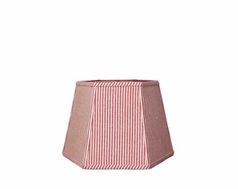 Lampshade Red and Cream,  Striped Fabric,  Lamp Shades for Table Lamps