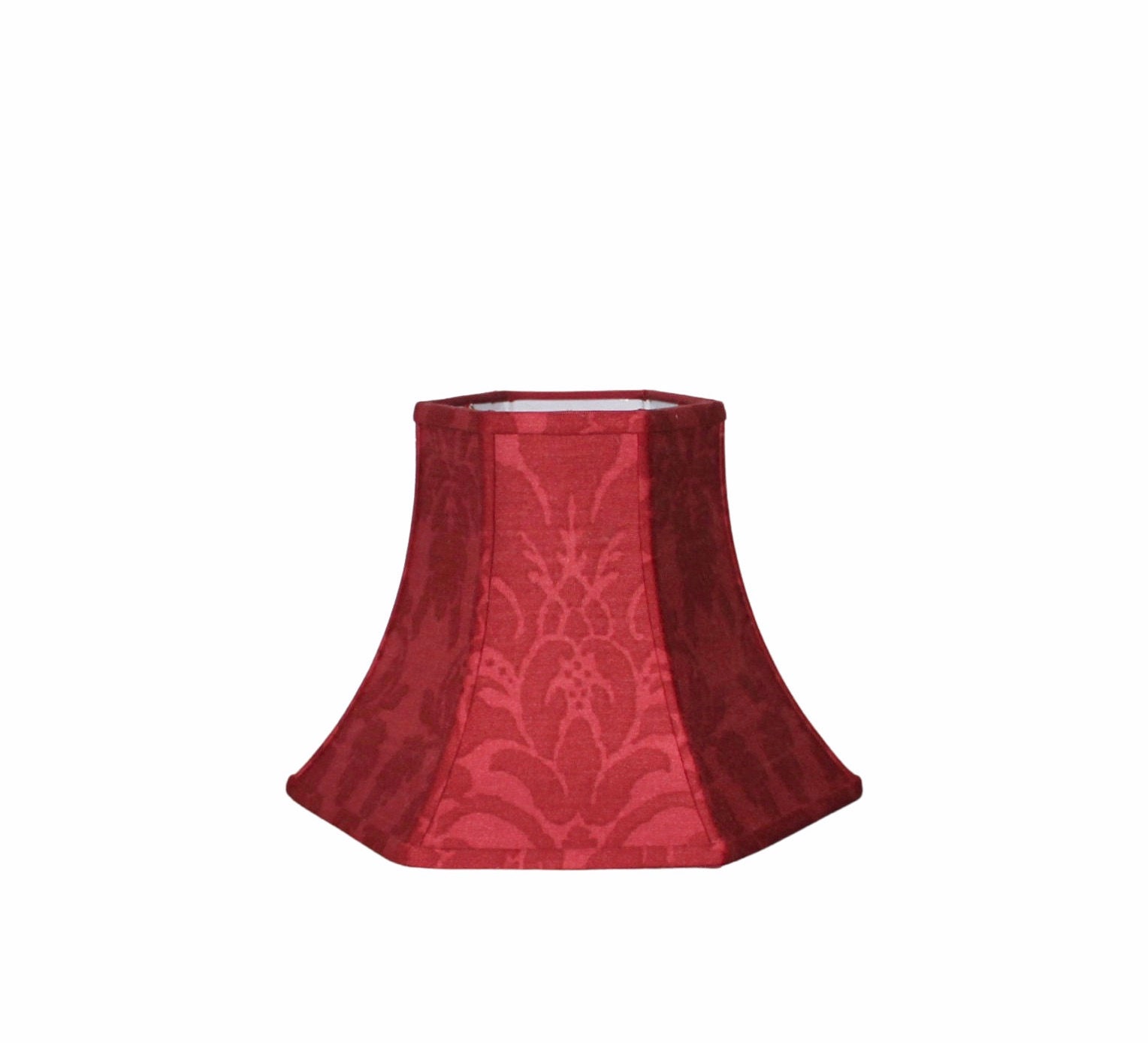 Red Damask Bell Lamp Shade Vintage French Fabric Etsy
