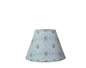 Blue Multicolor Moroccan Empire Lampshade - Vintage French Fabric - One of a Kind!