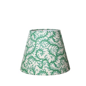 Green Floral Scalloped Sconce Shade Hand Block Print Fabric Priced Individually image 9