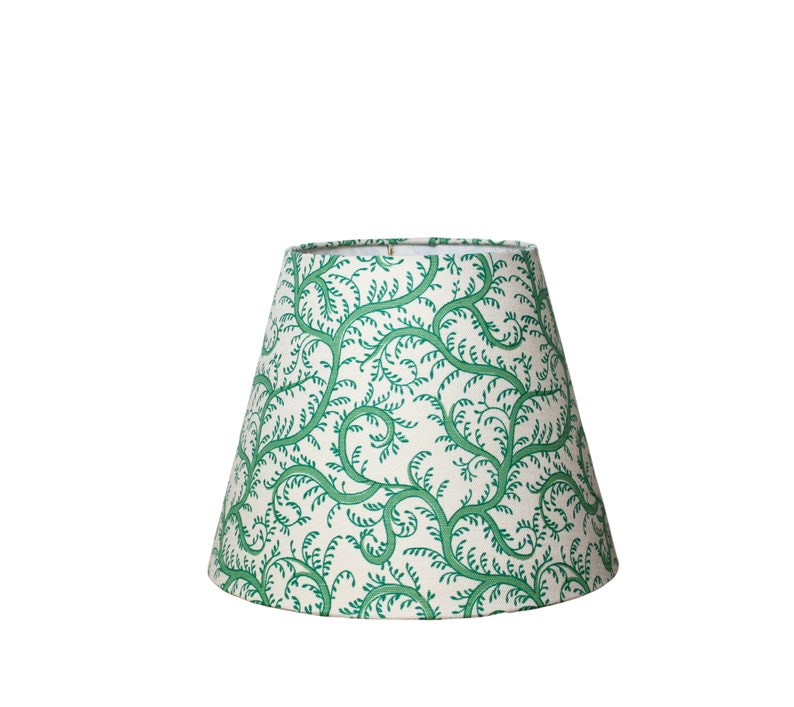 Green Floral Scalloped Sconce Shade Hand Block Print Fabric Priced Individually image 9