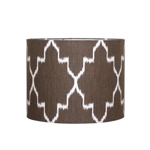 Monaco Brown Ikat Drum Lampshade image 1