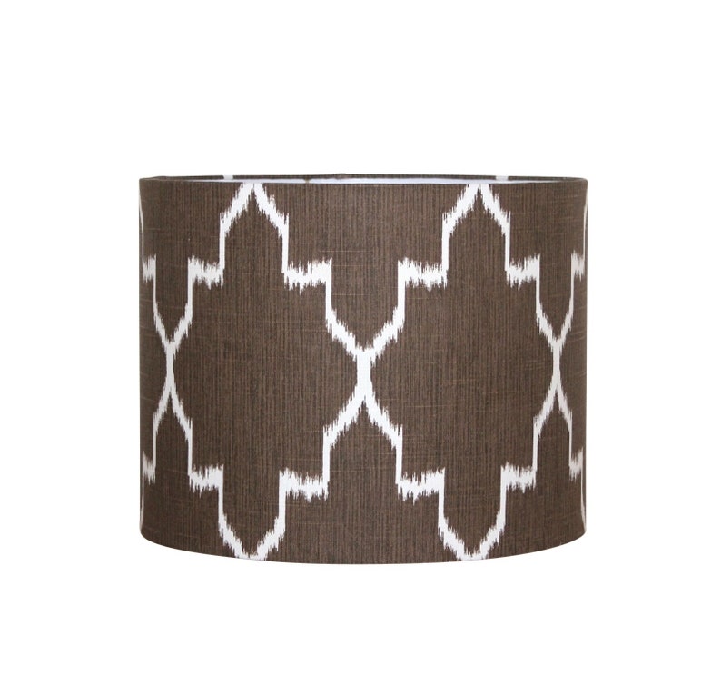 Monaco Brown Ikat Drum Lampshade image 1