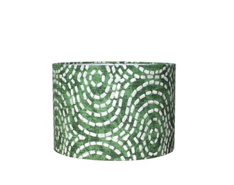 Geometric Drum Lamp Shade, 10x10x7 in Pine Green