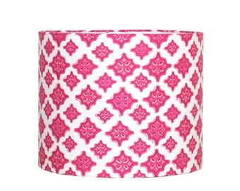 Pink Ikat Drum Lampshade