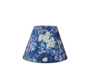 Blue Toile Lampshade, Antique French Fabric, Floral Table Lamp Cover, Luxury Home Gift