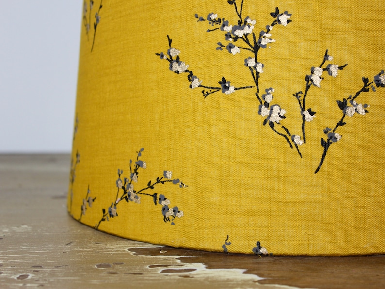 Mustard Yellow Japanese Blossom Lamp Shade image 2