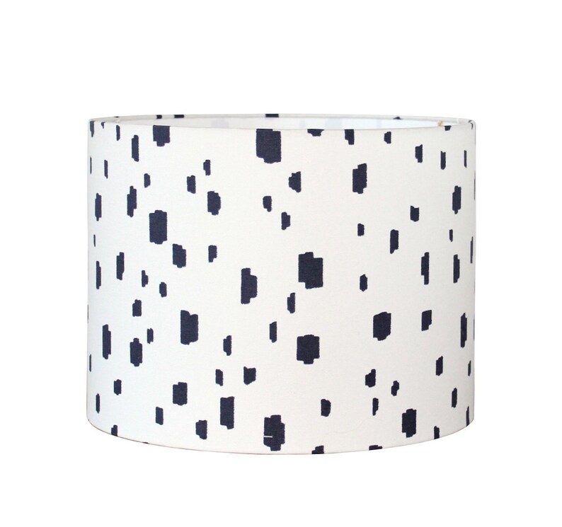 Blue Dot Drum Lampshade Caitlin Wilson Fabric Custom Lamp Shades