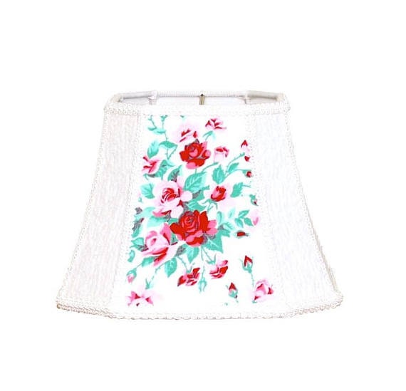 Shabby Chic Chenille Lampshade Rose Fl Lamp Shade From A