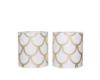 Gold and White Scallop Lamp Shade - Priced Individually