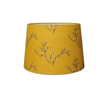 Mustard Yellow Japanese Blossom Lamp Shade