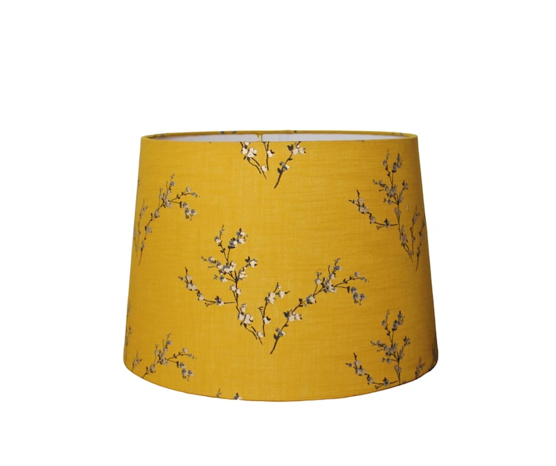 Mustard Yellow Japanese Blossom Lamp Shade image 1