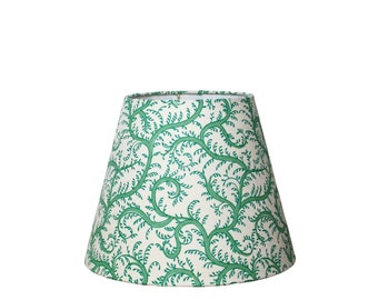 Green Table Lamp Shade, Vine Plant Designer Fabric Lampshade, Custom Lampshades