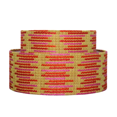 Pink Ikat Drum shops Lampshade