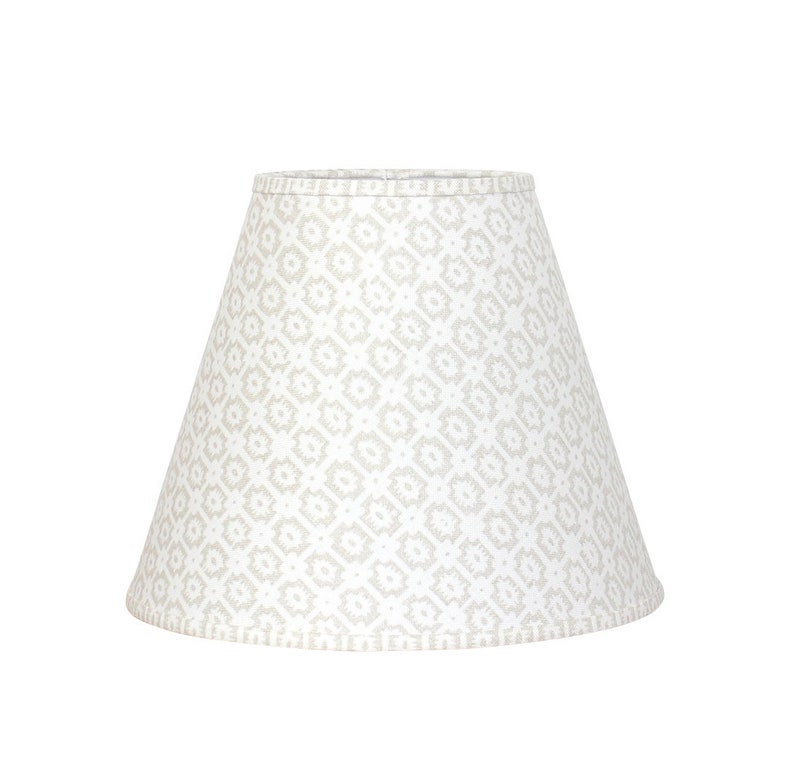 Modern Gray Ikat Drum Lampshade Handwoven Fabric image 6