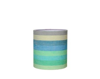 Multi Color Striped Lamp Shade - Kufri Linen Handprinted Fabric