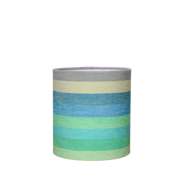 Multi Color Striped Lamp Shade - Kufri Linen Handprinted Fabric