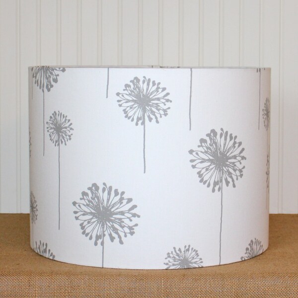Drum Lamp Shade Lampshades Grey Dandelion Made to Order