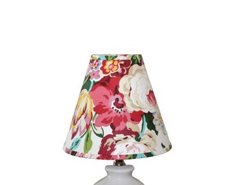 Shabby Chic Floral Lamp Shade, Cottage Core Lighting, Multicolor Small Lampshade for a Bedroom, Nursery, Chic Office, Kitchen or Living Room