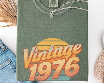 Vintage 1976, 50th Birthday Retro T-shirt | 50 Years Old, 50th Birthday, 1976 Birth Year, Fifty Years Old