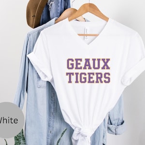 Geaux Tigers Louisiana Tigers Sports Shirt, Game Day Tee, College Football Apparel, Tigers Pride V-Neck, Sports Team Clothing, Baton Rouge