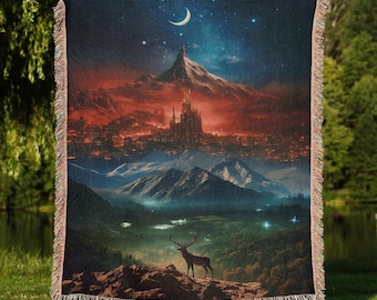 ACOTAR Blanket, Night Court Woven Throw, TOG blanket, Fantasy Bookish Decor, Cozy Blanket, BookTok Gift for Readers, Sarah J Maas Merch