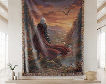 Throne of Glass Woven Blanket: Manon Blackbeak & Abraxos , Aelin, Rowan,  Sarah J. Maas TOG Merch ,Fantasy Bookish Gift