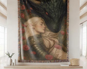 Throne of Glass Terrasen Blanket, Abraxos and manon ART, SJM Merch for Fantasy Readers.