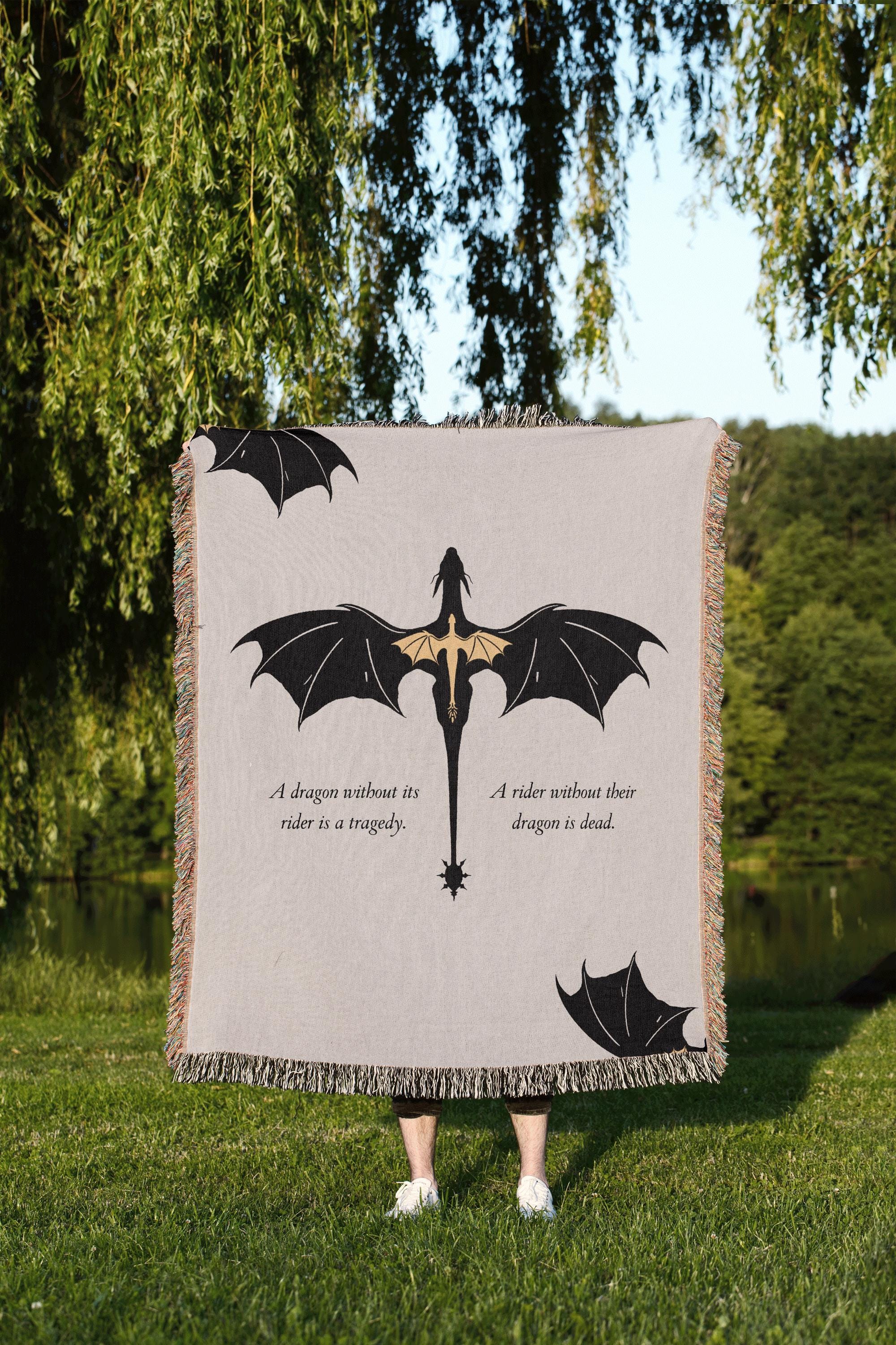 Fourth Wing Quotes Woven Blanket, Fantasy Bookish Tapestry, Dragon Rider Gift, Fantasy Reader Merch, War College Home Decor, 100% Cotton.